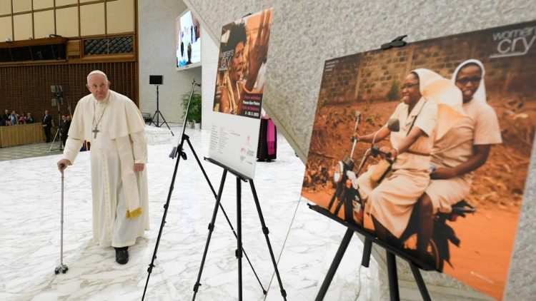 Ferenc pápa a VI. Pál-teremben