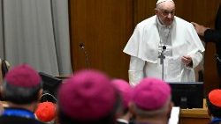 教宗与意大利主教们交谈