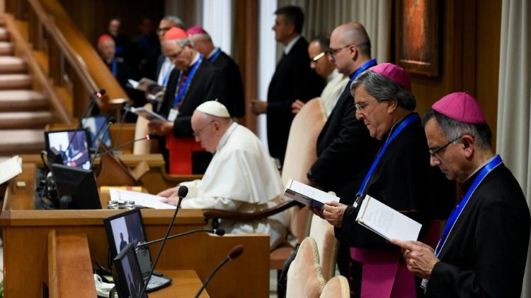 Apertura de trabajos de la 77a Asamblea General de la Conferencia Episcopal Italiana - 22 de mayo de 2023. (Vatican Media)