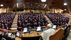 教皇フランシスコ出席のもと、イタリア司教協議会の総会開幕　2023年5月22日　バチカン・新シノドスホール　