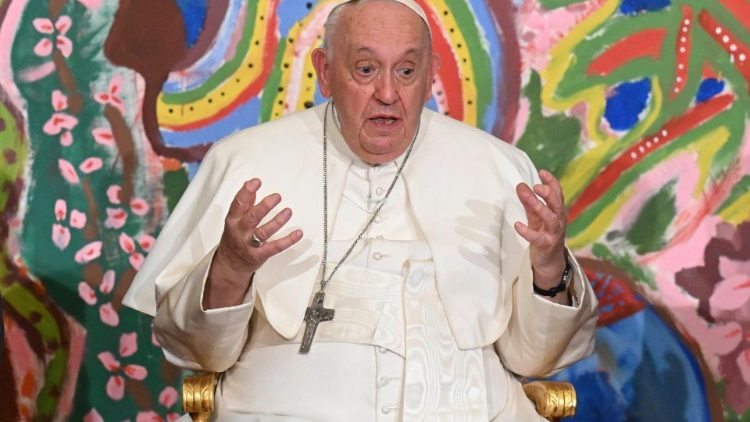 El Papa en el encuentro con Scholas Occurrentes, en mayo de 2023