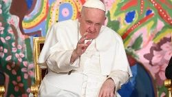 O Papa Francisco durante o encontro com Scholas Occurrentes em Roma - maio de 2023 (Vatican Media)