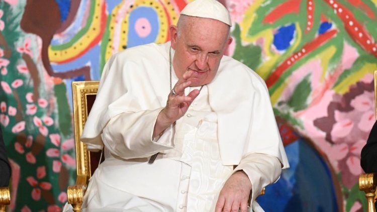 O Papa Francisco durante o encontro com Scholas Occurrentes em Roma - maio de 2023 (Vatican Media)