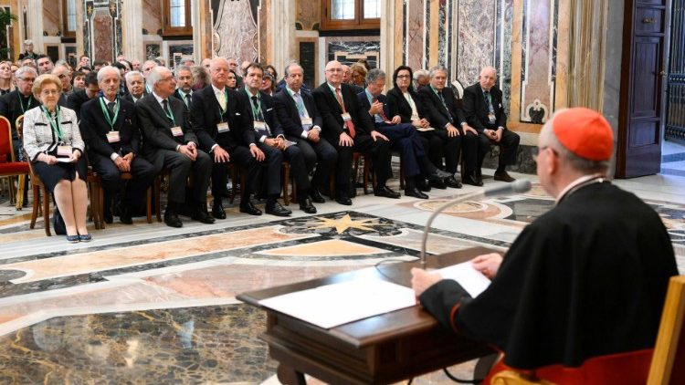 Cardinal Pietro Parolin and members of the Centesimus Annus Pro Pontifice Foundation