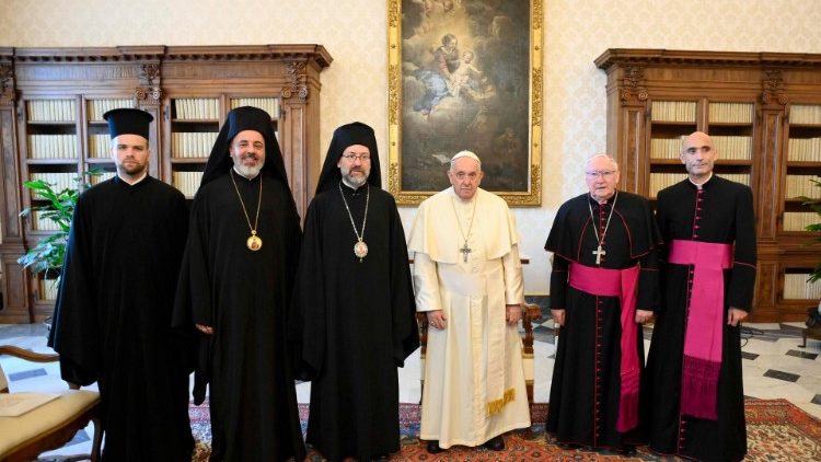 Pope Francis with the Delegation from Constantinople and Catholic ecumenical leaders