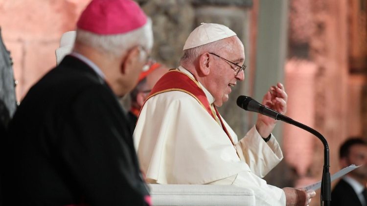 Der Papst bei seiner Predigt
