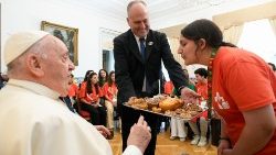 Påven under mötet med turkiska ungdomar