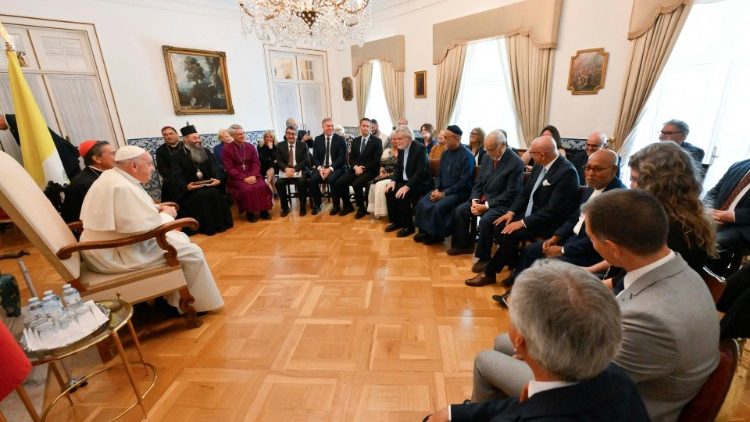 Pope Francis meets with an ecumenical delegation