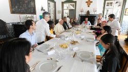 2023.08.04 Viaggio Apostolico in Portogallo in occasione della XXXVII Giornata Mondiale della Gioventu' - Pranzo con i giovani