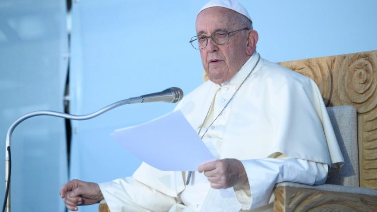 Le Pape François lors de son discours pendant la via crucis