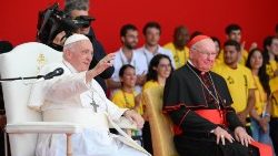 البابا فرنسيس يلتقي متطوعي اليوم العالمي للشباب في برشلونة ٦ آب أغسطس ٢٠٢٣
