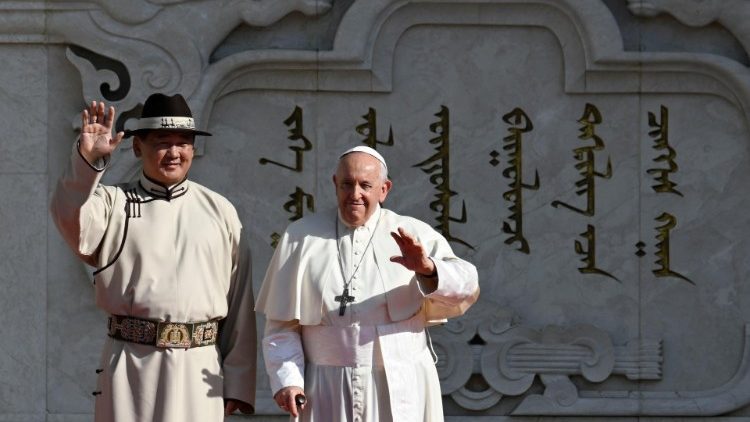Le Pape François et le président mongol Ukhnaagiin Khürelsükh