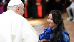 Papst Franziskus bei der Begegnung mit Kirchenvertretern in der Mongolei
