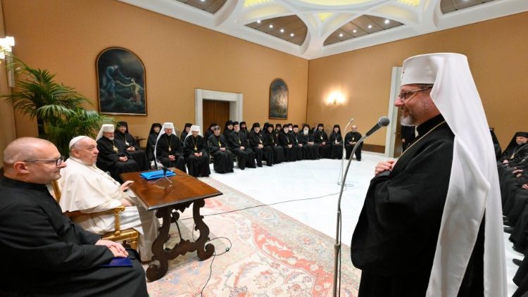 Pope Francis meets with the Bishops of the Ukrainian Greek Catholic Church