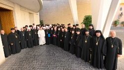 Папа Франциск с епископите  на Синода на Украинската гръко-католическа църква, 06.09.2023