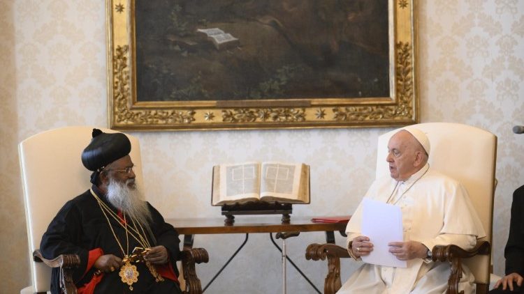 Папа Франциск на аудиенцията с Католикоса на Сиро-маланкарската православна църква, 11.09.2023