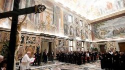 Audiência do Papa aos funcionários da Farmácia Vaticana por ocasião dos 150 anos de sua fundação (Vatican Media)
