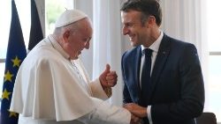 Papa Francisc la Marsilia. Întâlnirea cu președintele Franței, Emmanuel Macron