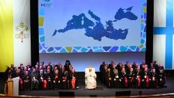 Le Pape François a clôturé les Rencontres méditerranéennes de Marseille, au palais du Pharo, le 23 septembre 2023.