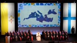 Ferenc pápa Marseille-ben a Mediterrán találkozók lezárásakor 