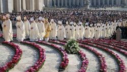 Santa Missa com os novos cardeais e abertura da Assembleia Geral Ordinária dos Bispos, em 04/10/2023 