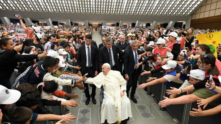 As boas-vindas ao Papa