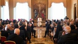 Папата с членовете на Рицарския орден на Божи гроб в Йерусалим