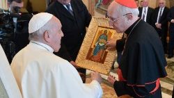 Papież Franciszek podczas spotkania z Konsultą Zakonu Rycerskiego Grobu Bożego w Jerozolimie, Rzym, 9 listopada 2023 r.