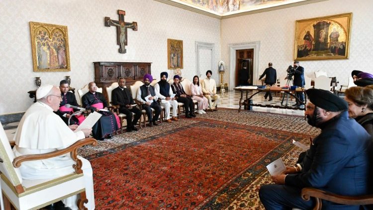 Påven tog emot medlemmar av sikhernas delegation från Guru Nanak Darbar i Dubai