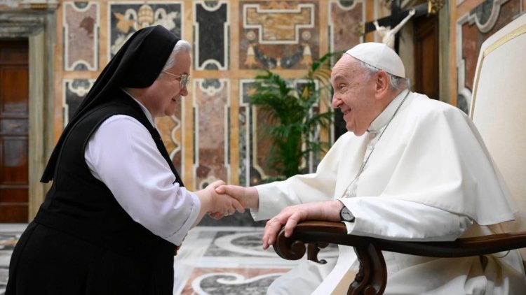 Pope Francis receives the School Sisters of Notre Dame