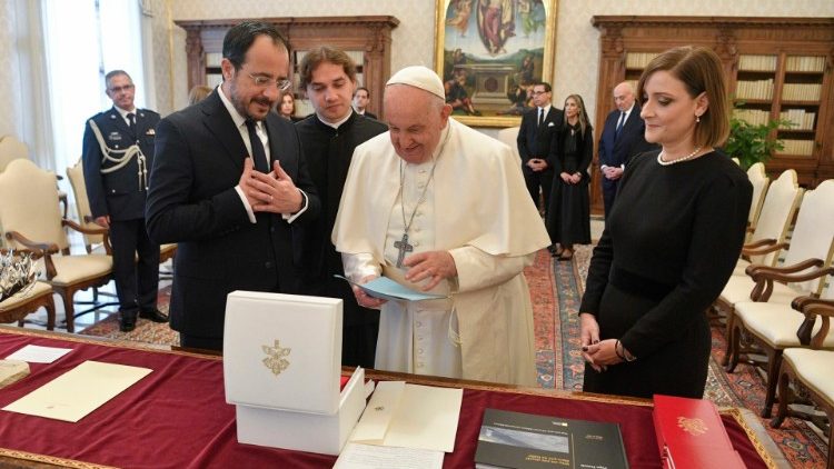 El Papa y el Presidente de Chipre