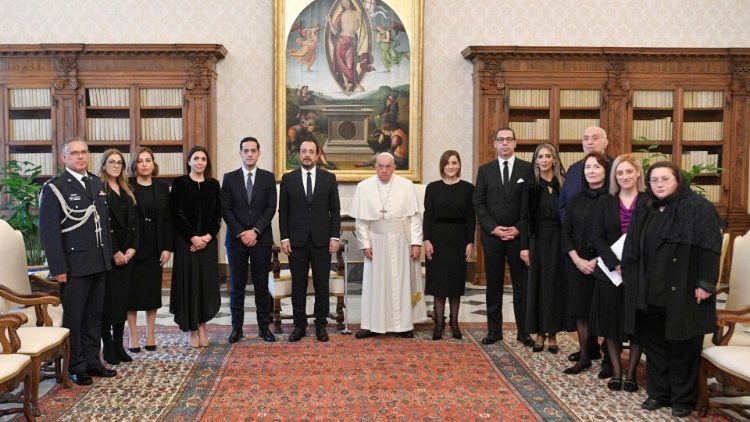 A ciprusi delegáció a pápánál