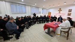 Întâlnirea papei Francisc cu preoții din cea de-a XXVII-a prefectură a Diecezei de Roma - sectorul Acilia Sud -  joi, 21 decembrie 2023