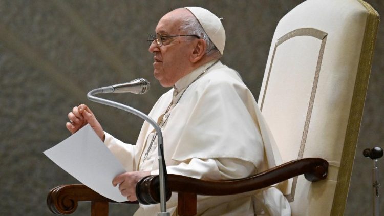 Papa Franjo tijekom opće audijencije održane u Dvorani Pavla VI; 03. siječnja 2024.