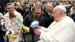 Pope Francis greets the faithful at the weekly General Audience