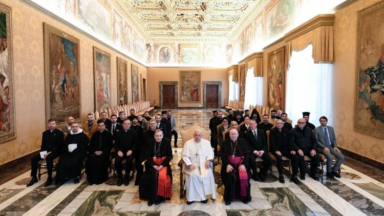 Папата с членове на Католическия комитет за културно сътрудничество с православните църкви и източноправославните църкви