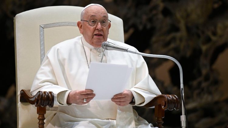 Papa Francisco durante a Audincia Geral de hoje, 17 de janeiro