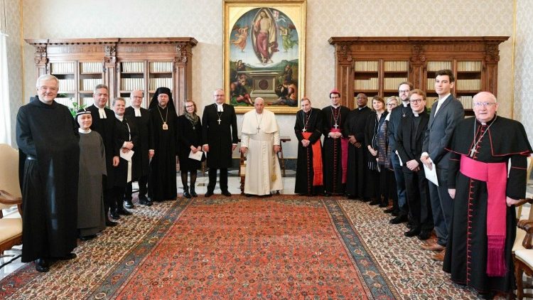 The Finnish ecumenical delegation with Pope Francis