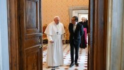 Pope Francis with President Gustavo Petro of the Republic of Colombia