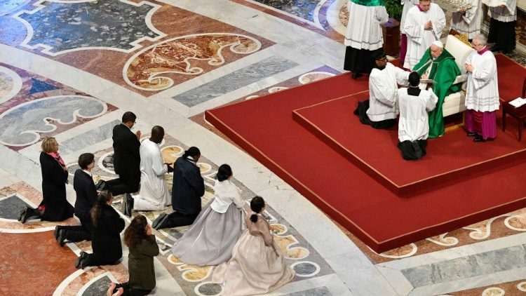 Um momento da Missa presidida pelo Papa Francisco