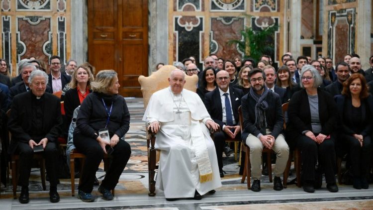 Папа Франциск с журналистите акредитирани към Ватикана