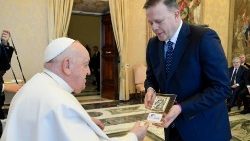 Il Papa con Federico Bricolo, presidente Veronafiere SpA