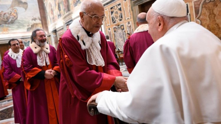 Pope Francis meets with members of the Tribunal