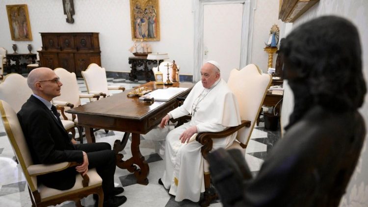 Encuentro del Santo Padre con el Alto Comisionado de la ONU para los Derechos Humanos - 26 de enero de 2024.. (Vatican Media)