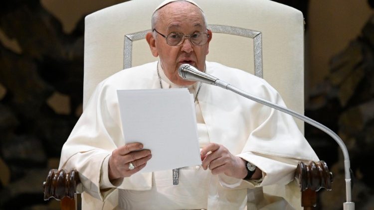 教皇フランシスコ　2024年2月14日の一般謁見　バチカン・パウロ6世ホール