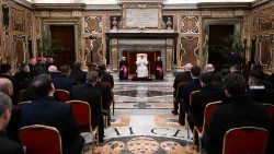 Rencontre au Vatican le 16 février 2024 avec le séminaire de l'archevêché de Naples.