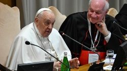 Ferenc pápa és Marc Ouellet bíboros a „Férfi-Nő: Isten képmása” című nemzetközi szimpóziumon