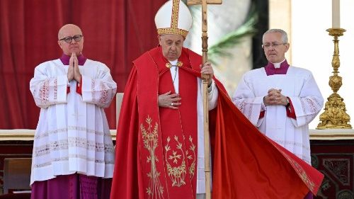 O Papa durante a celebração do Domingo de Ramos