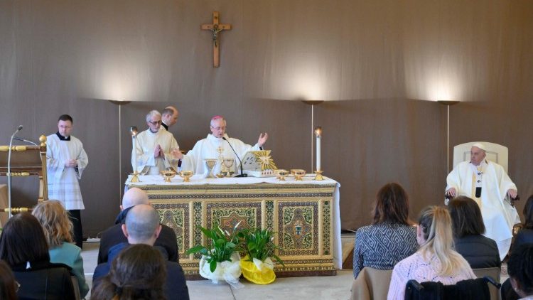 Monsignor Diego Ravelli, head of papal liturgical ceremonies, presided over the mass. 