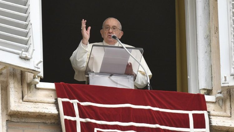 Pope Francis prays the Regina Coeli